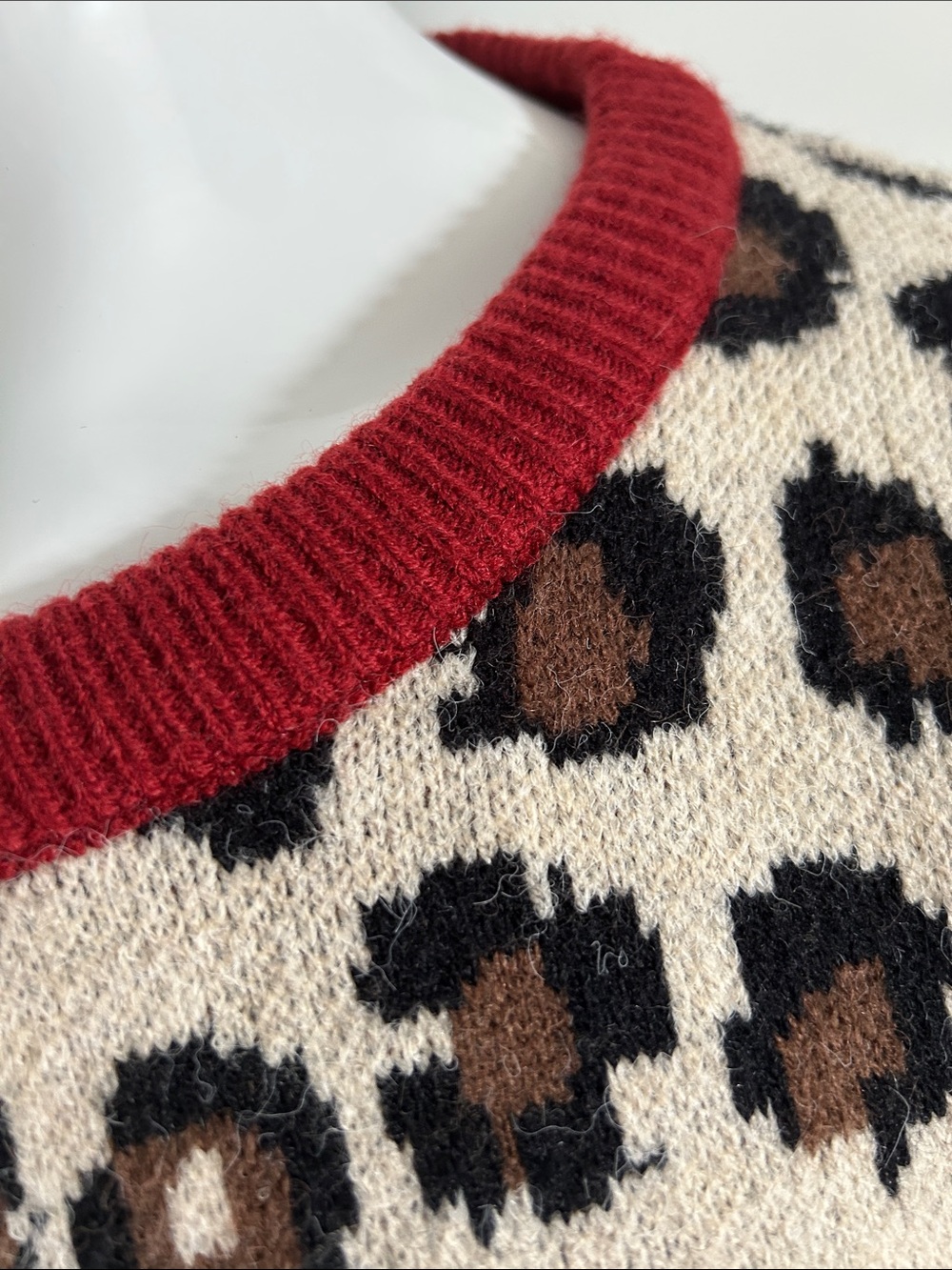 Charfille Oversized Leopard & Stripe Cardigan Sweater – Size Medium - Picture 8 of 10